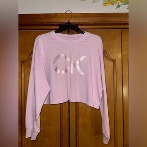 Light pink Calvin Klein cropped crew neck